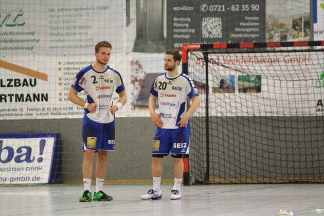 Michael Stotz (Neuhausen) und Jan Reusch (Neuhausen) beim Spiel TV Hochdorf vs. TV Neuhausen 1893 in der 3. Handball Liga Sued am 17.03.2018, Hochdorf-Assenheim Copyright: xEIBNER MichaelxBermelx EP_MBL
