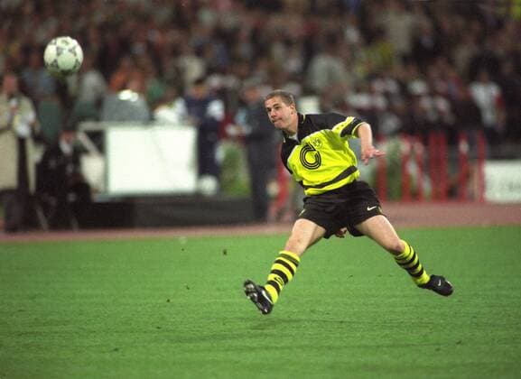 Champions-League-Finale Borussia Dortmund - Juventus Turin 3:1 28.05.1997 in München. Tor zum 3:1 durch Lars Ricken (BvB Endstand).