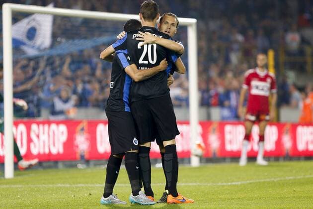 - BRUGGE, BELGIUM: Club s Hans Vanaken and Club s Rudy Ruud Vormer celebrate after scoring during the Jupiler Pro League match between Club Brugge KV and KV Kortrijk, in Brugge, Friday 14 August 2015, on the 4rth day of the Belgian soccer championship. KRISTOFxVANxACCOM x84043660x