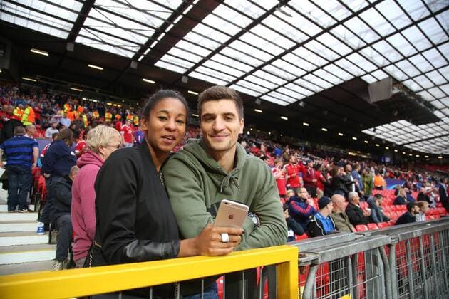 - MANCHESTER, UNITED KINGDOM: Club s Thomas Meunier and his girlfriend Deborah pictured before a soccer game between British club Manchester United ManU FC and Belgian team Club Brugge KV in Manchester, United Kingdom, Tuesday 18 August 2015, the first leg of the play-offs for the UEFA Champions League competition. BRUNOxFAHY x84377814x