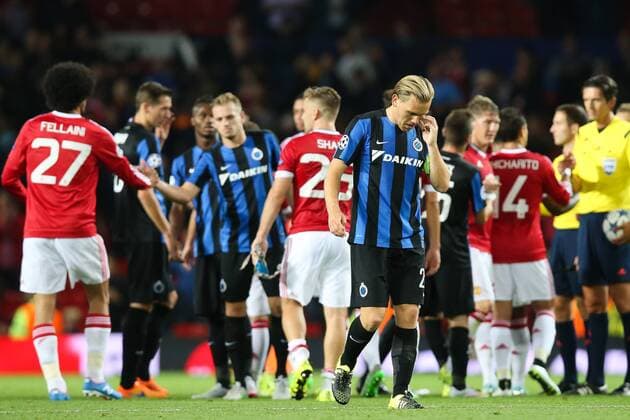 - MANCHESTER, UNITED KINGDOM: Club s Rudy Ruud Vormer looks dejected after a soccer game between British club Manchester United ManU FC and Belgian team Club Brugge KV in Manchester, United Kingdom, Tuesday 18 August 2015, the first leg of the play-offs for the UEFA Champions League competition. BRUNOxFAHY x84383869x