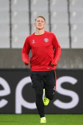 - BRUGGE, BELGIUM: Manchester s Bastian Schweinsteiger pictured during a training session of British soccer club Manchester United ManU in Brugge, Tuesday 25 August 2015. Tomorrow Belgian first league soccer team Club Brugge will play the return game of the play-offs of the Uefa Champions League competition against British soccer club Manchester United FC. Manchester United won the first leg 3-1. BRUNOxFAHY x84610937x