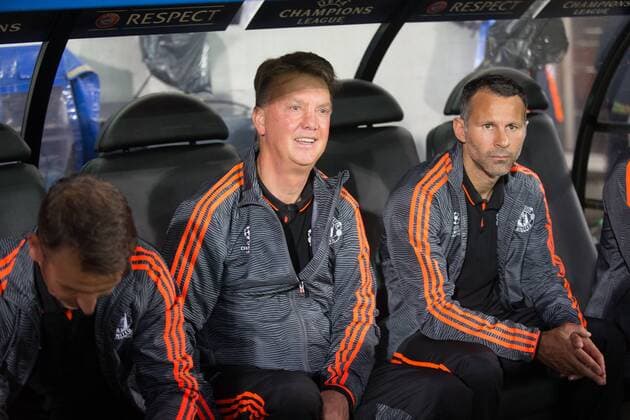 - BRUGGE, BELGIUM: Manchester s head coach Louis van Gaal and his assistent Ryan Giggs pictured during a soccer game between Belgian first league team Club Brugge KV and British club Manchester United ManU FC in Brugge, Wednesday 26 August 2015, the return game of the play-offs of the UEFA Champions League competition. Manchester United won the first leg 3-1. KURTxDESPLENTER x84638863x