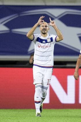 - GENT, BELGIUM: Lyon s Christophe Jallet celebrates after scoring during the first game in the group stage of the Uefa Champions League competition, in group H, between Belgian first league soccer team KAA Gent and Olympique Lyon, in Gent, Wednesday 16 September 2015. YORICKxJANSENS x85281613x
