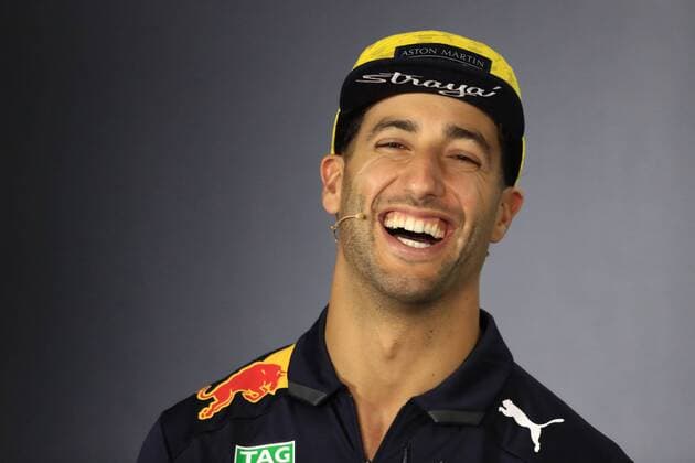 22nd March 2018, Melbourne Grand Prix Circuit, Melbourne, Australia; Melbourne Formula One Grand Prix, Arrivals and press conference PK Pressekonferenz Red Bull Racing TAG Heuer, Daniel Ricciardo  ActionPlus12003686