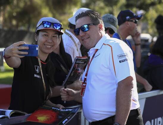 22nd March 2018, Melbourne Grand Prix Circuit, Melbourne, Australia; Melbourne Formula One Grand Prix, Arrivals and press conference PK Pressekonferenz Zak Brown, McLaren  ActionPlus12003710