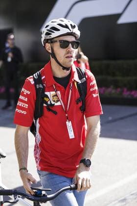 22nd March 2018, Melbourne Grand Prix Circuit, Melbourne, Australia; Melbourne Formula One Grand Prix, Arrivals and press conference PK Pressekonferenz The number 5 Scuderia Ferrari driver Sebastian Vettel  ActionPlus12003759
