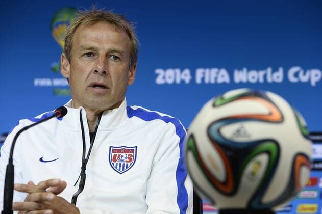 - SALVADOR, BRAZIL: US head coach Jurgen Klinsmann pictured during a press conference PK Pressekonferenz of the US national soccer team in Salvador, Brazil, during the 2014 FIFA World Cup WM Weltmeisterschaft Fussball Monday 30 June 2014. The Red Devils Belgian national soccer team won in group H and will now meet the United States, tomorrow in Salvador. DIRKxWAEM  x59922617x