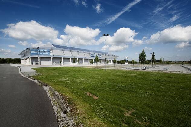 Fußball, Stadiongeschichte SC Paderborn - PADERBORN, GERMANY: Impressions of the Benteler Arena of the SC Paderborn 07 football club who got promoted into the Bundesliga in May 2014, Tuesday 15 July 2014. CHRISTOPHExKETELS  x60378274x