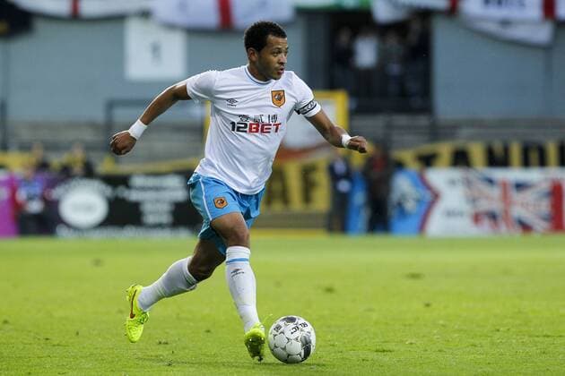 - LOKEREN, BELGIUM: Hull s Liam Rosenior in action during a soccer game between Belgian first division team Sporting Lokeren and English team Hull City A.F.C., Thursday 21 August 2014 in Lokeren, the first leg in the playoffs for the UEFA Europa League competition. KRISTOFxVANxACCOM  x61297549x
