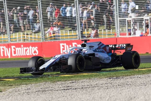 23rd March 2018, Melbourne Grand Prix Circuit, Melbourne, Australia; Melbourne Formula One Grand Prix, Friday free practice; The number 18 Williams Martini driven by Lance Stroll  ActionPlus12004207