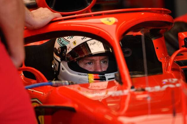 March 23, 2018: Sebastian Vettel (DEU) 5 from the Scuderia Ferrari team sits in his car during practice session two at the 2018 Australian Formula One Grand Prix at Albert Park, Melbourne, Australia. Cal Media Formula One 2018: Australia - Practice 2 - ZUMAc04_ 20180323_zaf_c04_053 Copyright: xSydneyxLowx