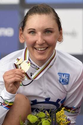 - PONFERRADA, SPAIN: German Lisa Brennauer , winner of the gold medal pictured during the women s elite road race at the UCI World Cycling championships in Ponferrada, Spain, Tuesday 23 September 2014. DIRKxWAEM  x62910511x