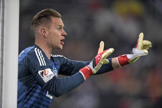 23.03.2018, Fussball Länderspiel, Deutschland - Spanien, in der ESPRIT Arena Düsseldorf. Torwart Marc-Andre ter Stegen (Deutschland) gibt Anweisungen.