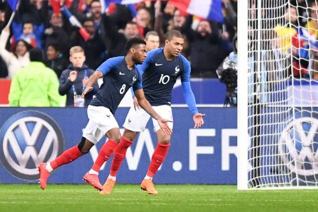 08 THOMAS LEMAR (FRA) - 10 KYLIAN MBAPPE (FRA) - JOIE FOOTBALL : France vs Colombie - Match Amical - 23 03 2018 AnthonyBIBARD FEP Panoramic 