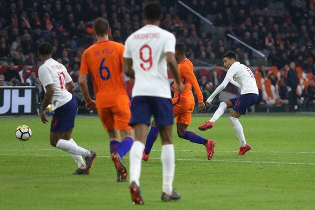 Netherlands v England International Friendly L?nderspiel Jesse Lingard of England scores his sides 1st goal during the International Friendly match at Amsterdam Arena, Amsterdam Content Not Available For UK Newspapers Copyright: xPaulxChestertonx FIL-11538-0046