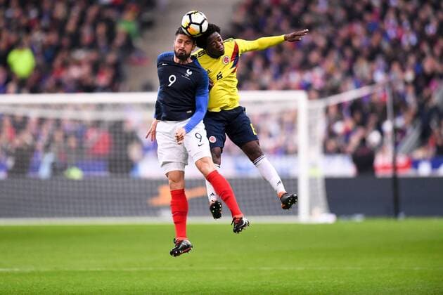 09 OLIVIER GIROUD (FRA) - 06 CARLOS SANCHEZ (COL) FOOTBALL : France vs Colombie - Match Amical - 23 03 2018 AnthonyBIBARD FEP Panoramic 