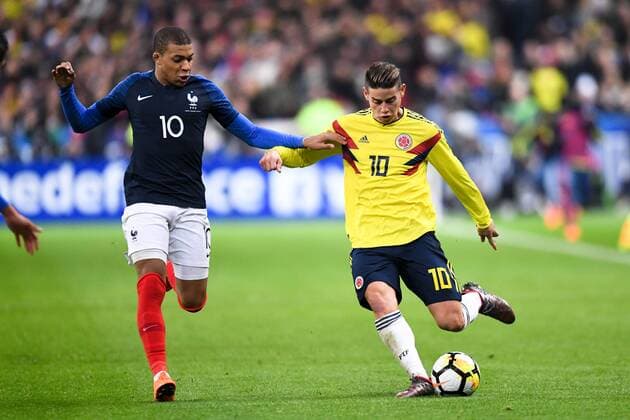 10 JAMES RODRIGUEZ (COL) - 10 KYLIAN MBAPPE (FRA) FOOTBALL : France vs Colombie - Match Amical - 23 03 2018 AnthonyBIBARD FEP Panoramic 
