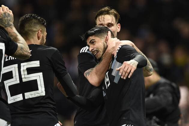 Bilder des Tages - SPORT Db Manchester (Inghilterra) 23 03 2018 - amichevole Argentina-Italia foto Daniele Buffa Image nella foto: esultanza gol Ever Banega 