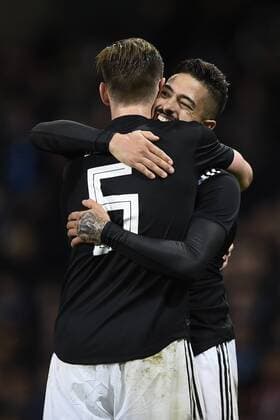 Db Manchester (Inghilterra) 23 03 2018 - amichevole Argentina-Italia foto Daniele Buffa Image nella foto: esultanza gol Manuel Lanzini 