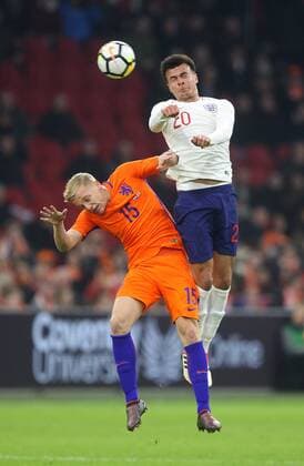 Netherlands v England International Friendly L?nderspiel Donny van de Beek of Netherlands and Dele Alli of England in action during the International Friendly match at Amsterdam Arena, Amsterdam Content Not Available For UK Newspapers Copyright: xPaulxChestertonx FIL-11538-0076