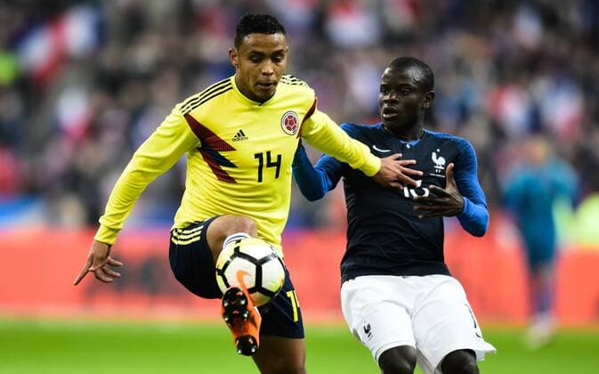 Fußball, Frankreich - Kolumbien Luis Muriel (Col) - Ngolo Kante (Fra) FOOTBALL : France vs Colombie - Match Amical - Saint Denis - 23 03 2018 FedericoPestellini Panoramic 