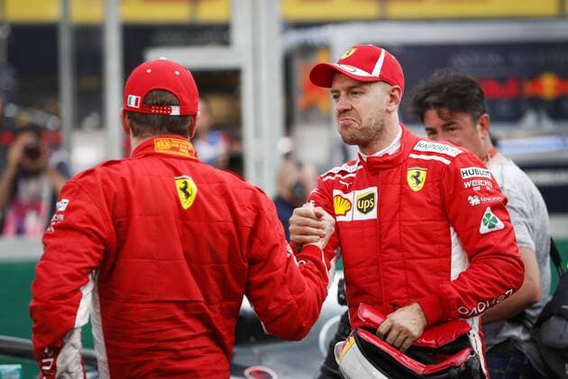 VETTEL Sebastian (ger), Scuderia Ferrari SF71H, RAIKKONEN Kimi (fin), Scuderia Ferrari SF71H, portrait during 2018 Formula 1 championship at Melbourne, Australian Grand Prix, from March 22 To 25 - s: FIA Formula One World Championship WM Weltmeisterschaft 2018, Melbourne, Victoria : Motorsports: Formula 1 2018 Rolex Australian Grand Prix, Melbourne Australia