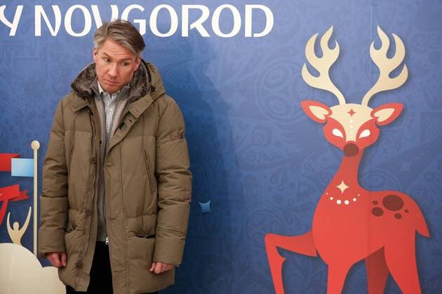 NIZHNY NOVGOROD, RUSSIA - MARCH 24, 2018: Russia 2018 Local Organizing Committee CEO Alexei Sorokin visits Nizhny Novgorod Stadium, a venue of the 2018 FIFA World Cup WM Weltmeisterschaft Fussball in Russia. Mikhail Solunin TASS  TS07928D