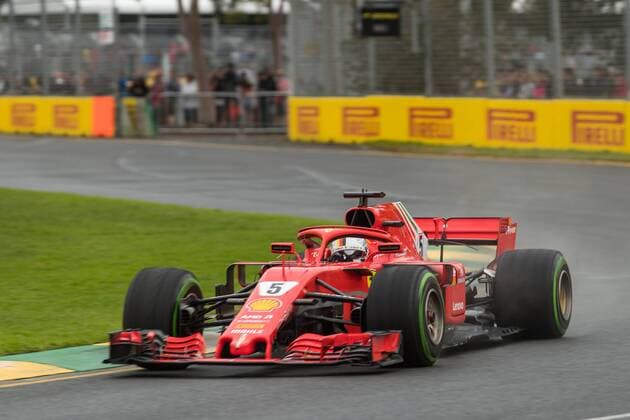 Sebastian Vettel (Scuderia Ferrari) mit seinem Auto auf der Strecke, Grosser Preis von Australien 2018, Rennen, Motorsport, Formel 1, 24.03.2018, Melbourne Copyright: xIllman Eibner-Pressefotox EP_eer