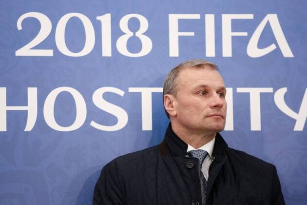 NIZHNY NOVGOROD, RUSSIA - MARCH 24, 2018: Nizhny Novgorod Deputy Governor Dmitry Svatkovsky visits Nizhny Novgorod Stadium, a venue of the 2018 FIFA World Cup WM Weltmeisterschaft Fussball in Russia. Mikhail Solunin TASS  TS079294