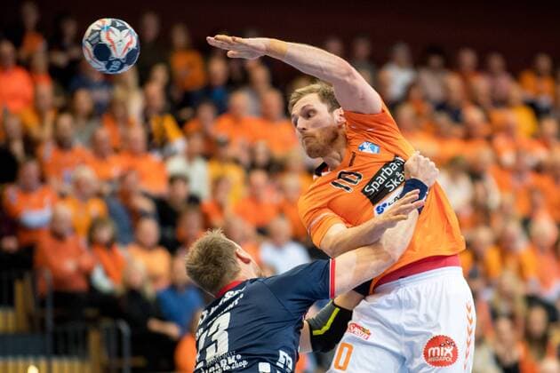 180324 Kristianstads Albin Lagergren under handbollsmatchen i Champions League mellan Kristianstad och Flensburg den 24 mars 2018 i Kristianstad. Copyright: AvdoxBilkanovic BB180324AB001