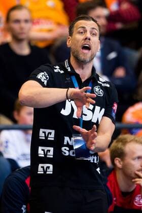 180324 Flensburgs tränare Maik Machulla under handbollsmatchen i Champions League mellan Kristianstad och Flensburg den 24 mars 2018 i Kristianstad. Copyright: AvdoxBilkanovic BB180324AB061
