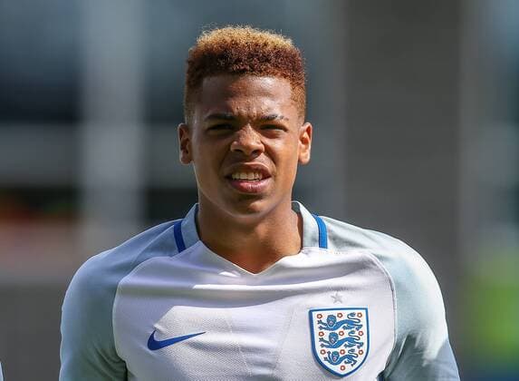 Lukas Nmecha (Manchester City) of England U19 during the international match L?nderspiel between England U19 and Netherlands U19 at New Bucks Head, Telford, England on 1 September 2016. Copyright: xAndyxRowlandx PMI-0619