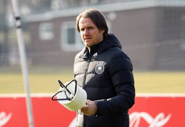 Assistenztrainer Thomas Schneider (Deutschland Germany) - 25.03.2018: Training der Deutschen Nationalmannschaft, Olympiastadion Berlin