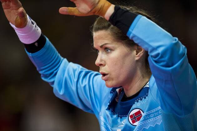 180325 Goalkeeper Kari Aalvik Grimsbo of Norway during the 2018 European Women s Handball Championship Qualification match between Norway and Croatia on March 25, 2018 in Bekkestua. Photo: Jon Olav Nesvold BILDBYRAN kod JE 160231 Copyright: JONxOLAVxNESVOLD BB180325JE018