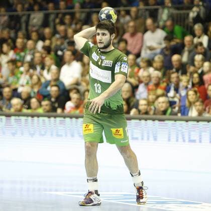 Juan Munoz de la Pena (Magdeburg, 13) Freisteller, Einzelbild, Ganzkörper, Handball, EHC Cup, SC Magdeburg - SKA Minsk,