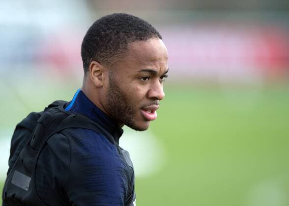 Raheem Sterling of England during the England national team Nationalteam Training ahead of the International Friendly L?nderspiel match with Italy at Tottenham Hotspur Training Ground, Hotspur Way, England on 26 March 2018. Copyright: xVincexxMignottx PMI-1917-0020