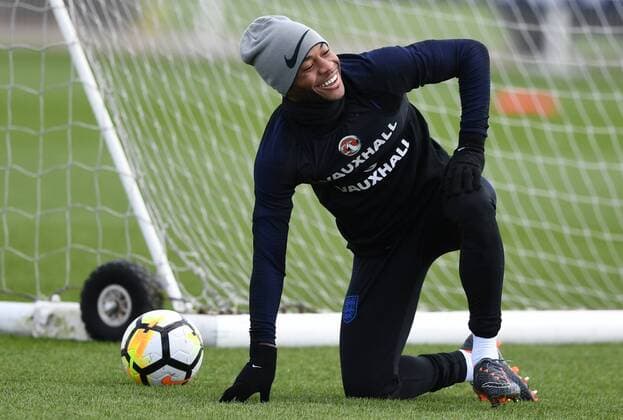 England Training Raheem Sterling of England during training at Enfield Training Centre, Enfield Content Not Available For UK Newspapers Copyright: xSimonxDaelx FIL-11552-0019