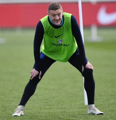 England Training Jamie Vardy of England during training at Enfield Training Centre, Enfield Content Not Available For UK Newspapers Copyright: xSimonxDaelx FIL-11552-0034