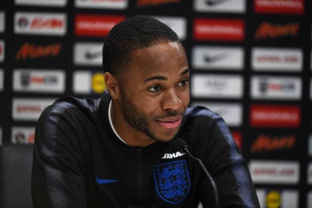 England Presser Raheem Sterling England during a press conference PK Pressekonferenz at Enfield Training Centre, Enfield Content Not Available For UK Newspapers Copyright: xSimonxDaelx FIL-11553-0007