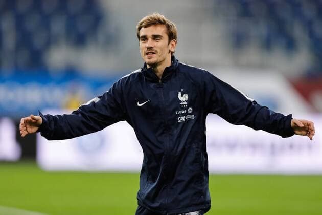 Fußball, Frankreich Training March 26, 2018 - Saint Petersburg, Russia - Antoine Griezmann of France national team Nationalteam during training session ahead of International Friendly Länderspiel football match against Russia on March 26, 2018 at Saint Petersburg Stadium in Saint Petersburg, Russia. Russia v France - International Friendly  - ZUMAn230 20180326_zaa_n230_366 Copyright: xMikexKireevx