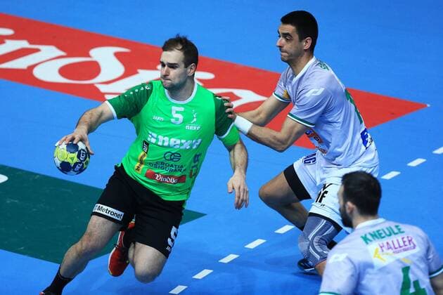 EHF cup, RK Nexe - Frisch Auf Frisch Auf Goeppingen 26.03.2018., Nasice, Croatia - EHF cup, group C, round 5, RK Nexe - Frisch Auf Goeppingen. Patrik Leban, Zarko Sesum  DavorxJavorovic PIXSELL