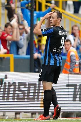 - BRUGGE, BELGIUM: Club s Tom De Sutter reacts during the Jupiler Pro League match between Club Brugge KV and SV Zulte Waregem, in Brugge, Sunday 11 August 2013, on the third day of the Belgian soccer championship. BRUNOxFAHY x45164250x