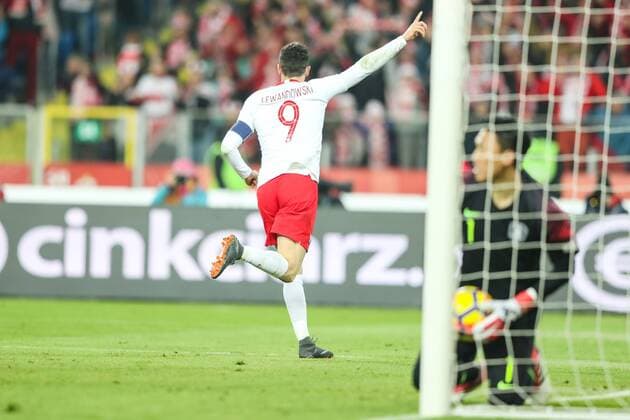 27.03.2018 CHORZOW, STADION SLASKI PILKA NOZNA (FOOTBALL) MECZ TOWARZYSKI REPREZENTACJI NARODOWYCH International Friendly Länderspiel GAME) MECZ POLSKA - KOREA POLUDNIOWA (GAME POLAND - REPUBLIC OF KOREA ) NZ ROBERT LEWANDOWSKI RADOSC, BRAMKA, GOL FOTO LUKASZ GROCHALA CYFRASPORT NEWSPIX.PL --- Newspix.pl  20180327CSLG0059
