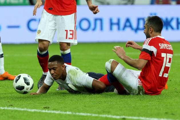 Fußball, Länderspiel, Russland - Frankreich March 27, 2018- Russia, St. Petersburg. Friendly football match between Russia v France. AlexanderxKulebyakin 
