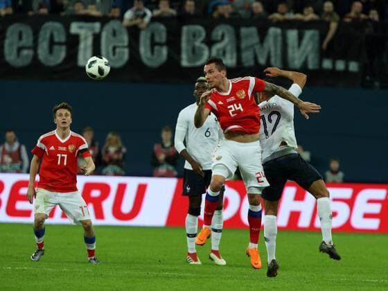Fußball, Länderspiel, Russland - Frankreich March 27, 2018- Russia, St. Petersburg. Friendly football match between Russia v France. AlexanderxKulebyakin 