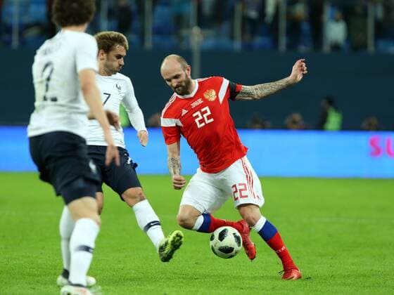 Fußball, Länderspiel, Russland - Frankreich March 27, 2018- Russia, St. Petersburg. Friendly football match between Russia v France. AlexanderxKulebyakin 