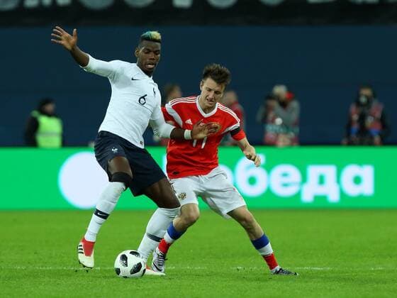 Fußball, Länderspiel, Russland - Frankreich March 27, 2018 - St. Petersburg, Russia - March 27, 2018- Russia, St. Petersburg. Friendly football match between Russia v France. International Football 2018 - Russia v France  - ZUMAl75_ 20180327_zaf_l75_251 Copyright: xAlexanderxKulebyakinx