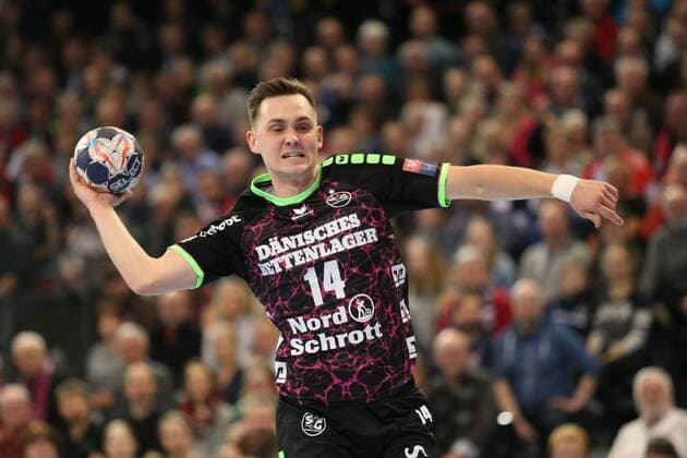 SG Flensburg-Handewitt - IFK Kristianstad, EHF Champions League; Flensburg, 28.03.18 Flensburg, 28.03.18, Handball, VELUX EHF Champions League, Saison 2017 2018, Achtelfinale, SG Flensburg-Handewitt - IFK Kristianstad : Hampus Wanne (SG Flensburg-Handewitt, 14)