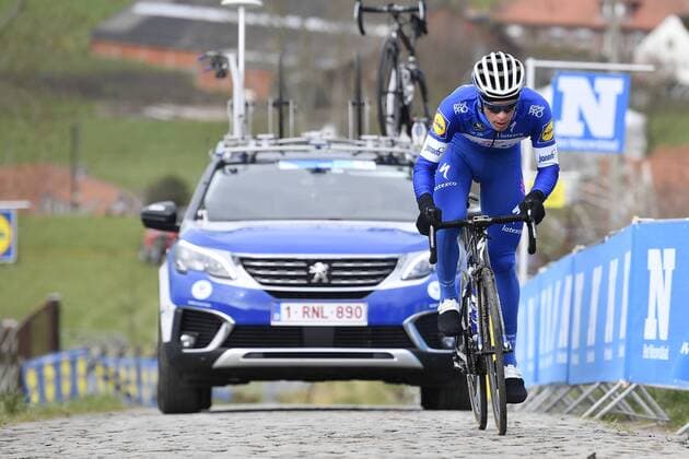 Belgian Iljo Keisse of Quick-Step Floors pictured in action during a track reconnaissance, Friday 30 March 2018, ahead of Sunday s Ronde van Vlaanderen 2018 - Tour des Flandres - Tour of Flanders one day cycling race. DIRKxWAEM  x05321123x